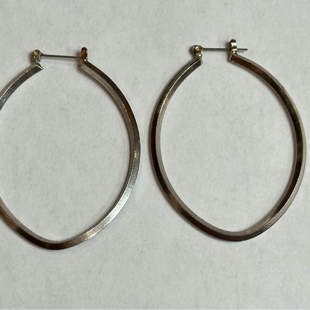 Teardrop Silver Hoop Earrings Fashion